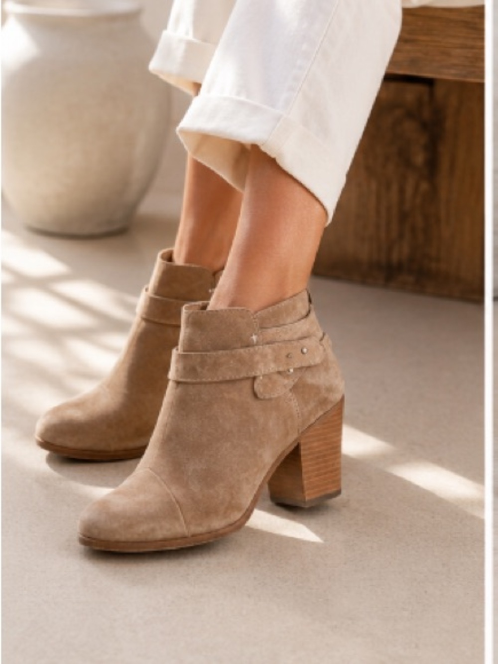 Rag & Bone Harrow Bootie in Camel Suede Size 36.5